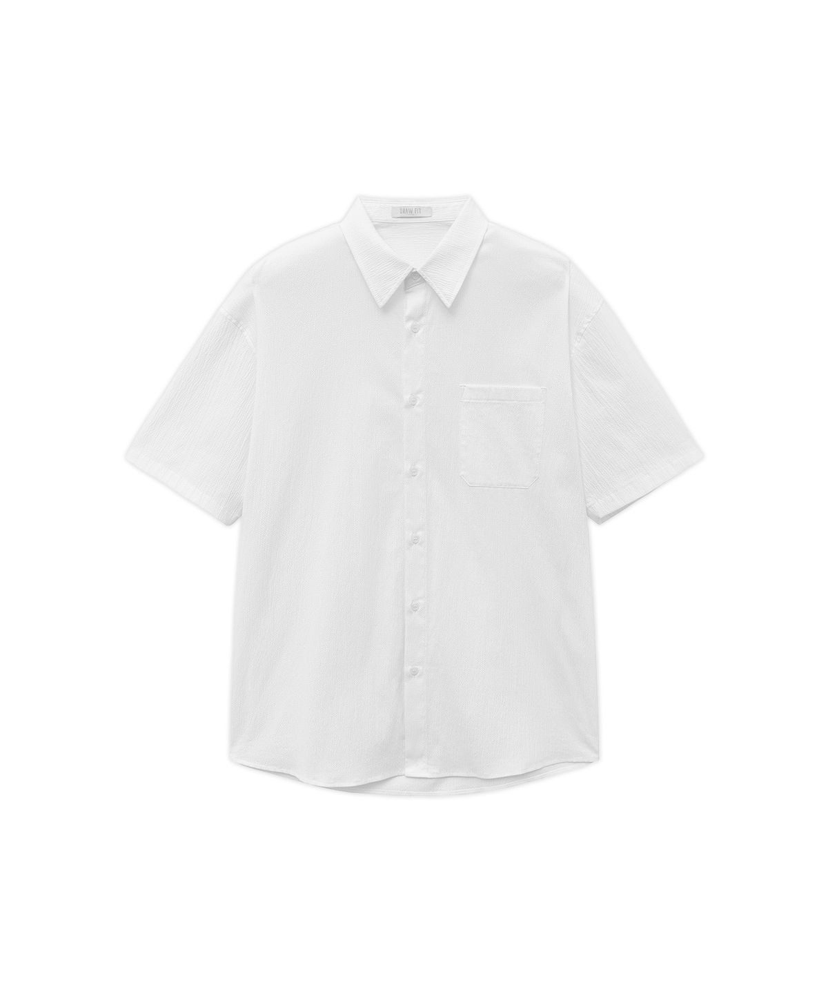 드로우핏(DRAW FIT) 솔리드 하프 시어서커 셔츠 [WHITE]