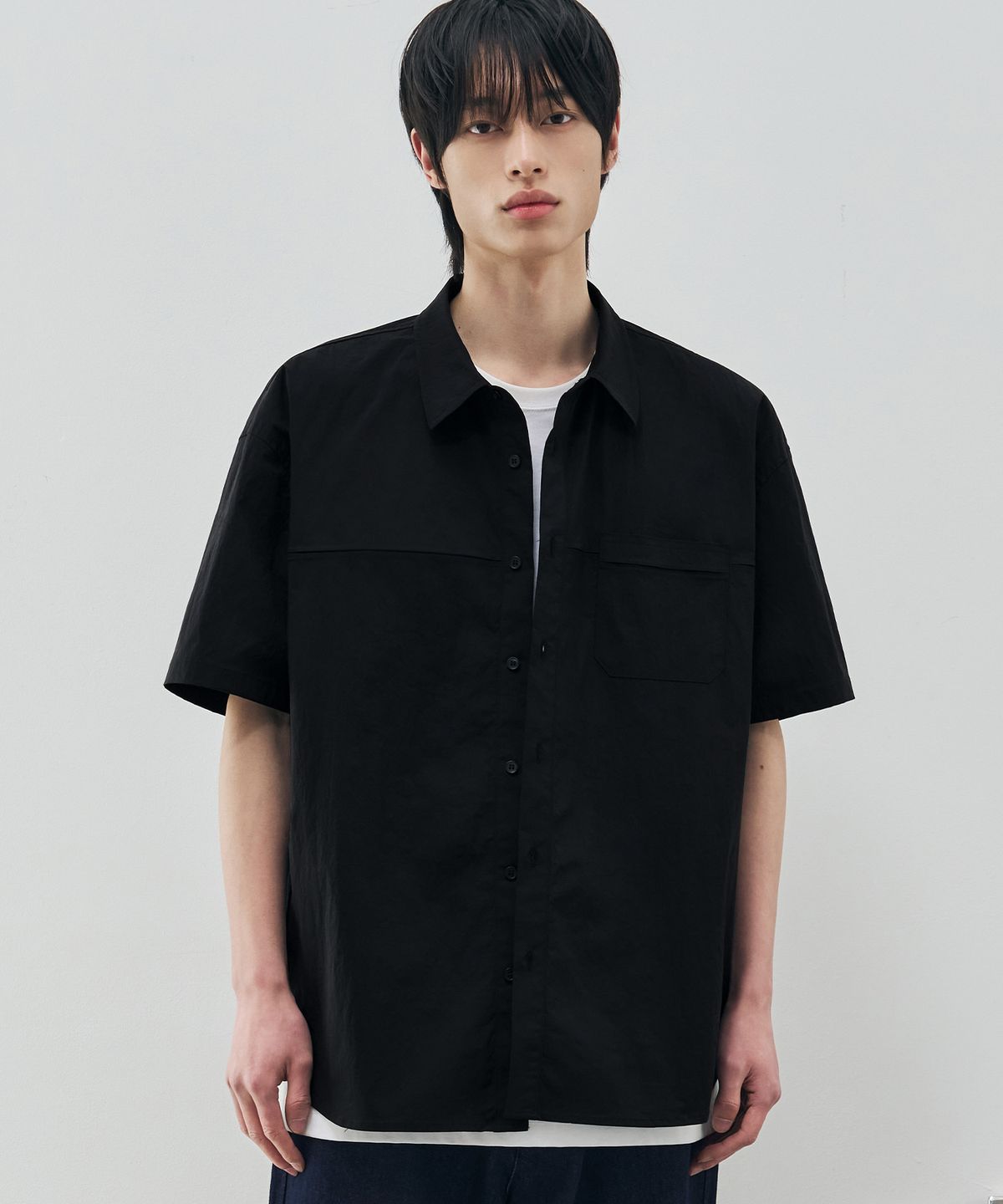 드로우핏(DRAW FIT) 콰이어트 나일론 라인 셔츠 [BLACK]
