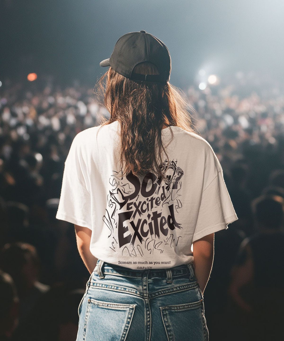 원헌드레드퍼센트(OHP) OHPxJOY b소리질러 세미오버 반팔티