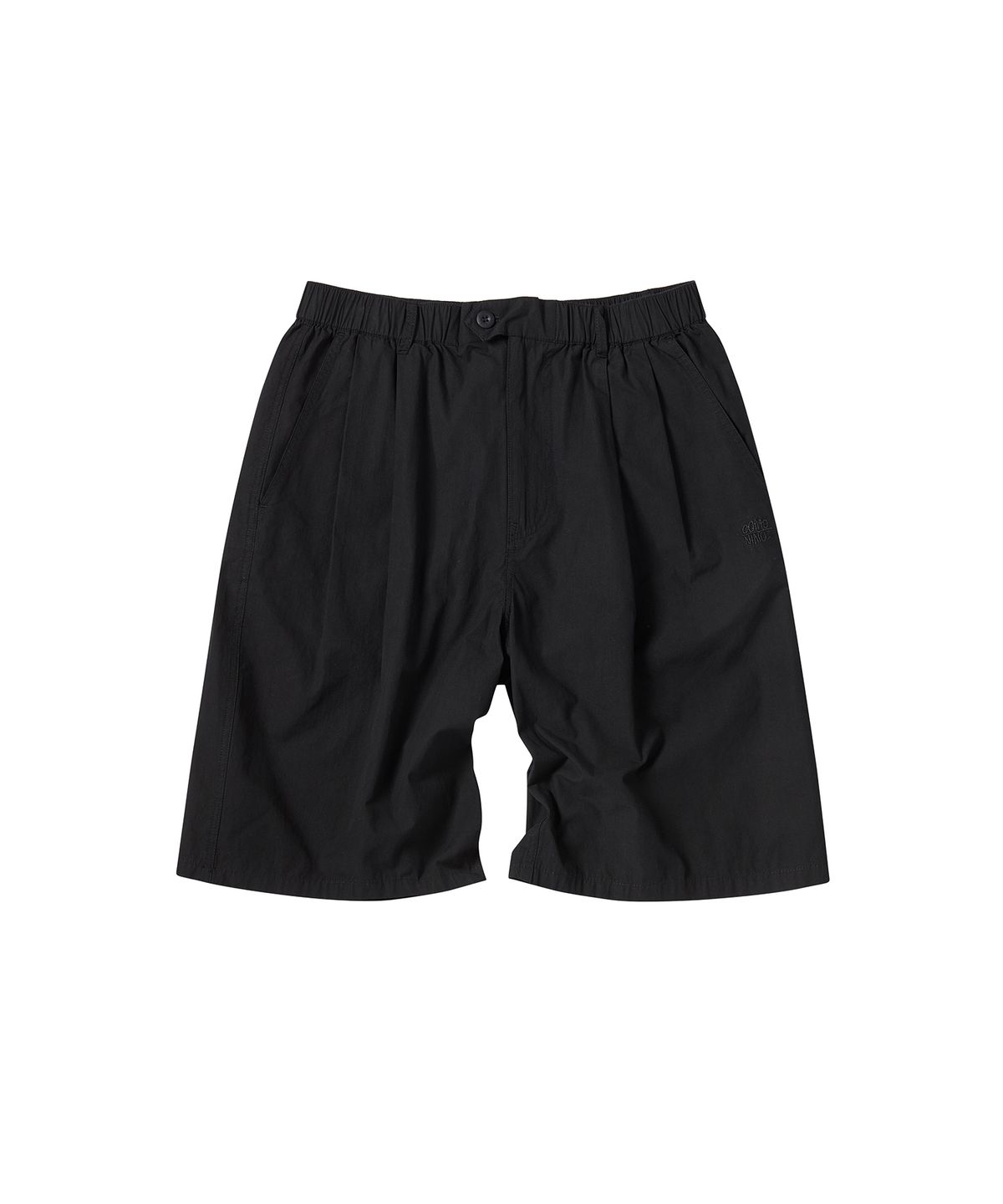 꼬모니노즈(COMONINOZ) TWO TUCK BUTTON SHORT PANTS [BLACK]