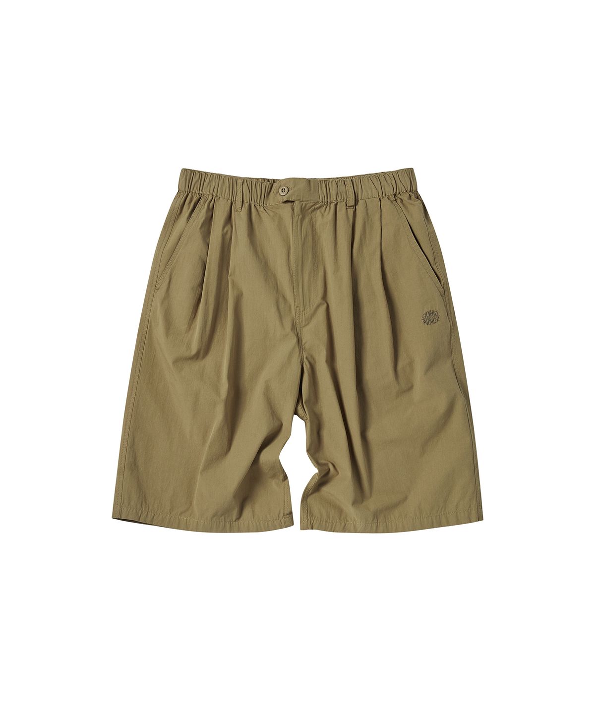 꼬모니노즈(COMONINOZ) TWO TUCK BUTTON SHORT PANTS [KHAKI]