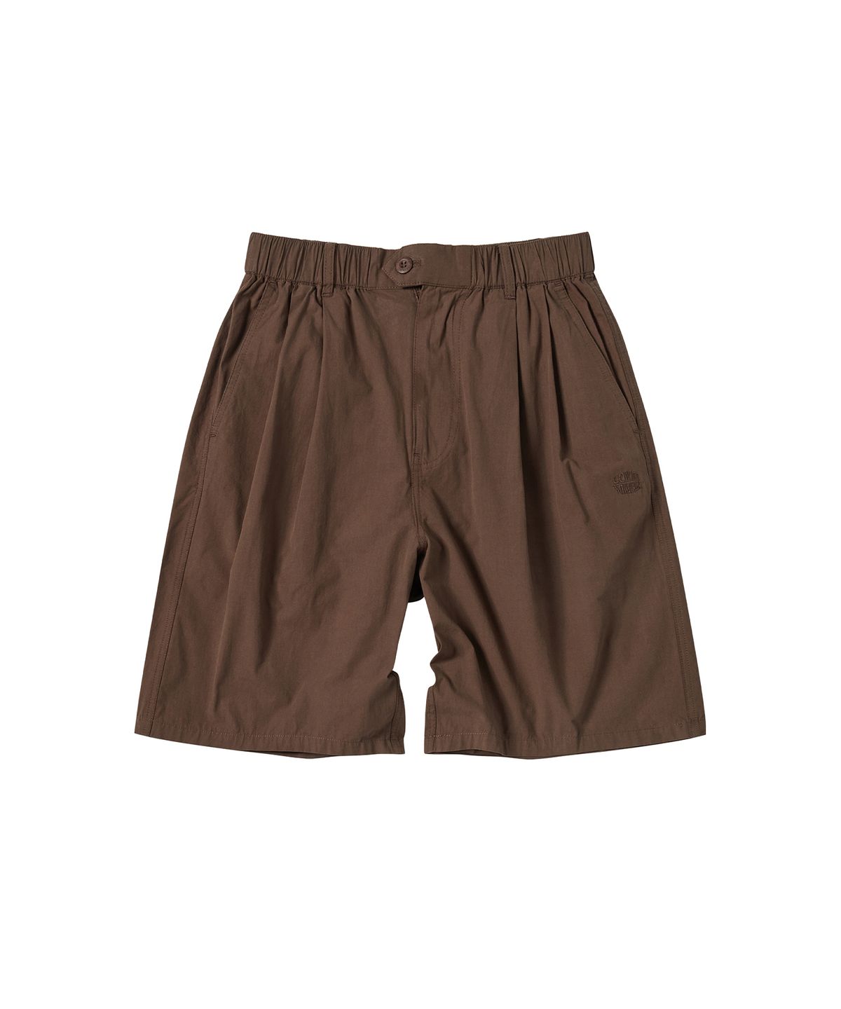 꼬모니노즈(COMONINOZ) TWO TUCK BUTTON SHORT PANTS [BROWN]
