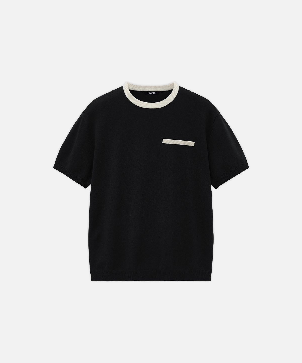 드로우핏(DRAW FIT) 콘트라스트 라운드 하프 니트 [BLACK]