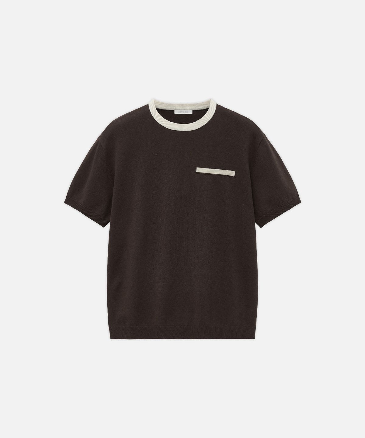 드로우핏(DRAW FIT) 콘트라스트 라운드 하프 니트 [BROWN]