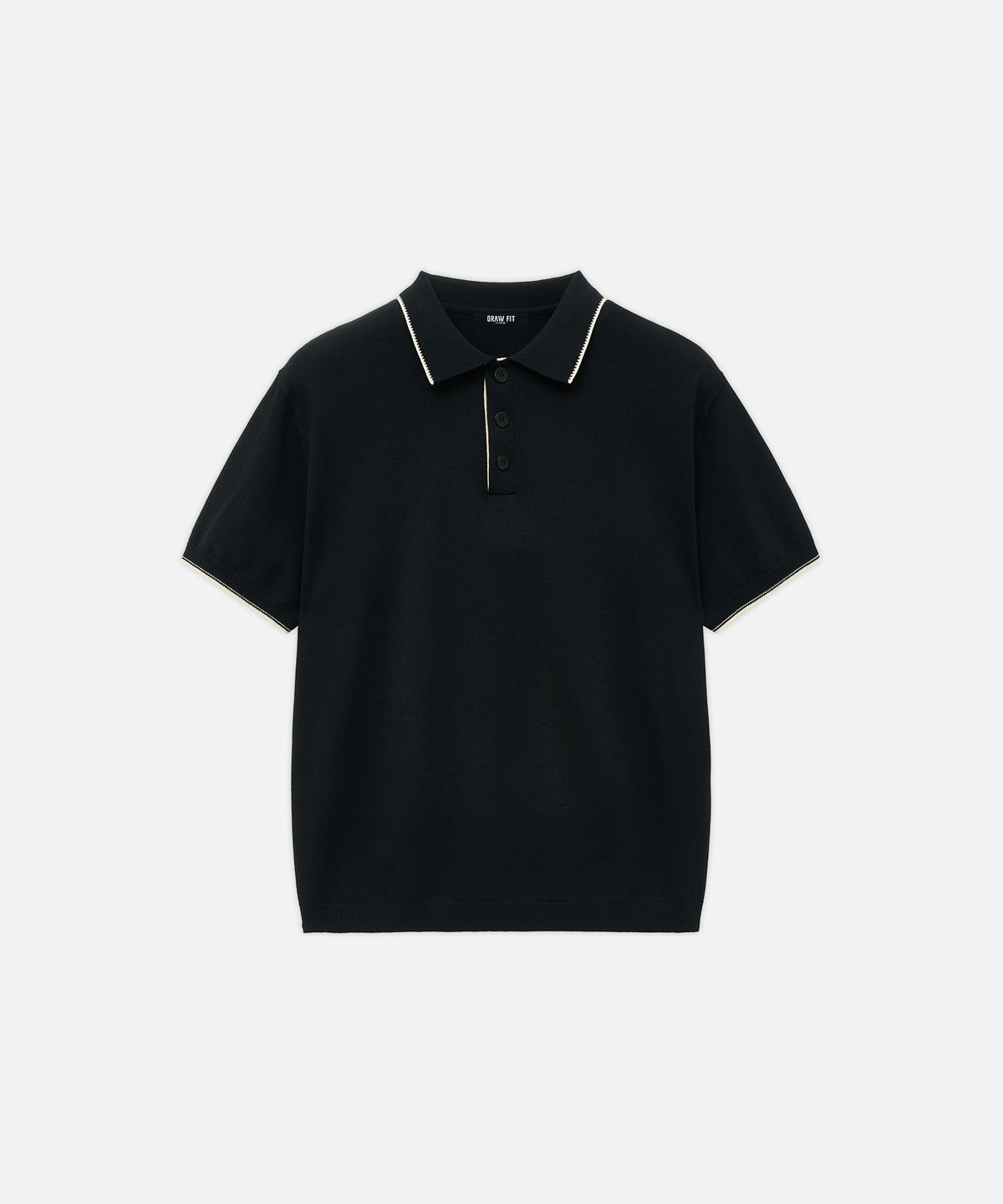 드로우핏(DRAW FIT) 콘트라스트 하프 카라 니트 [BLACK]