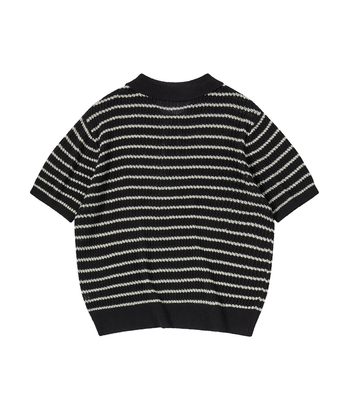 꼬모니노즈(COMONINOZ) SUMMER STRIPE POLO KNIT [BLACK]