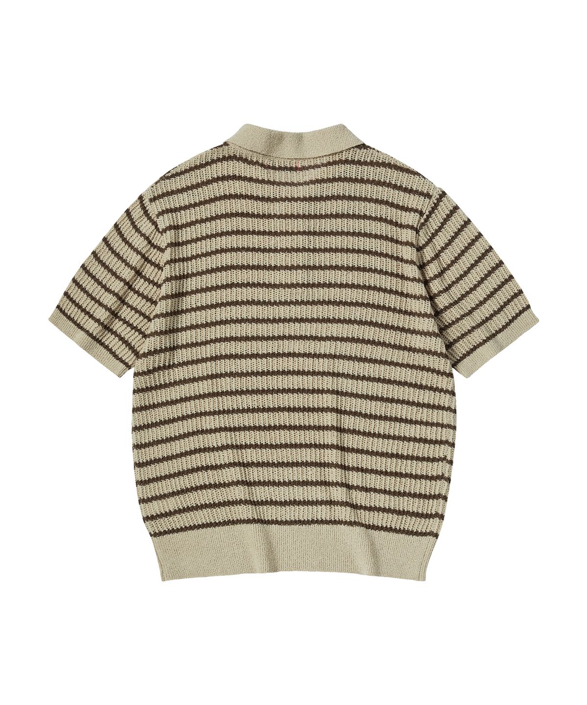 꼬모니노즈(COMONINOZ) SUMMER STRIPE POLO KNIT [BEIGE]