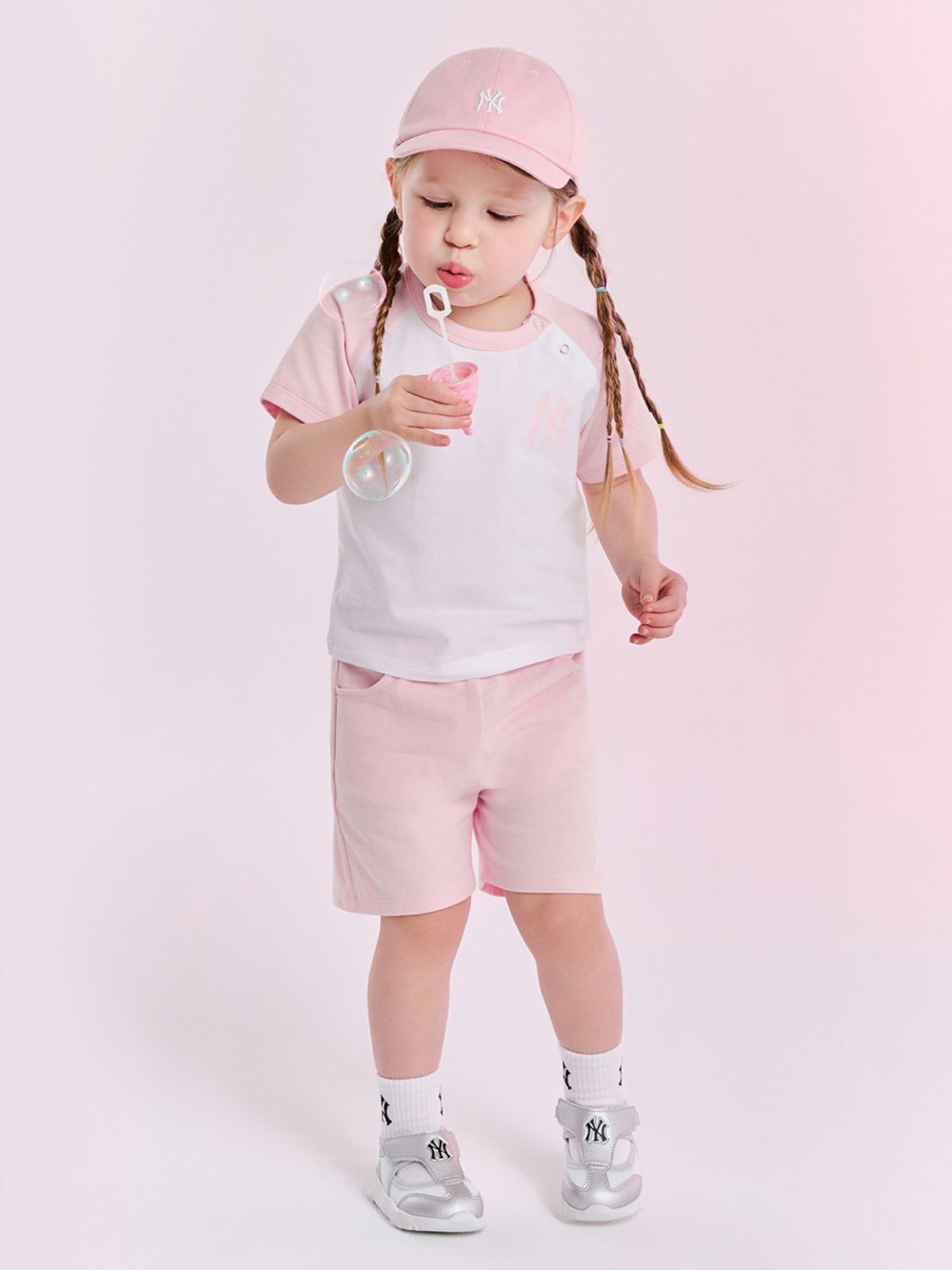 엠엘비 키즈(MLB KIDS) 바시티 토들러 티셔츠세트 NY (L.Pink)