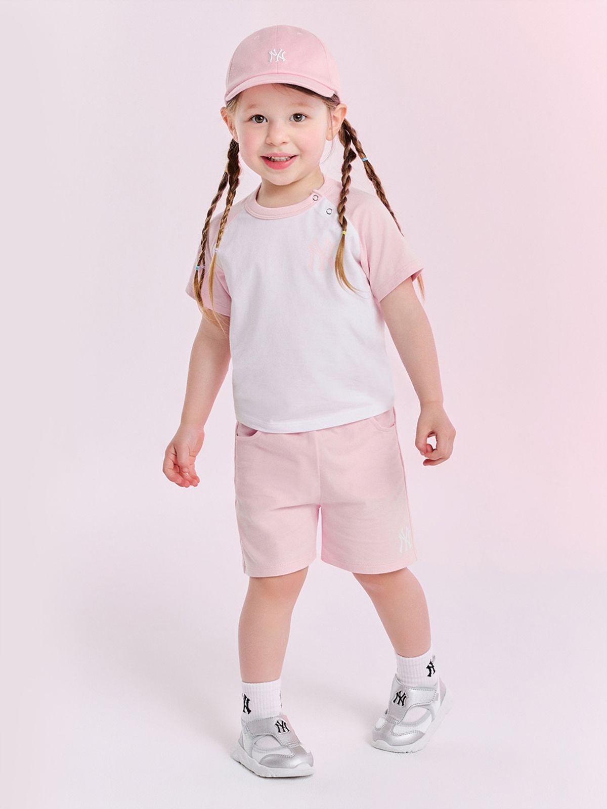 엠엘비 키즈(MLB KIDS) 바시티 토들러 티셔츠세트 NY (L.Pink)