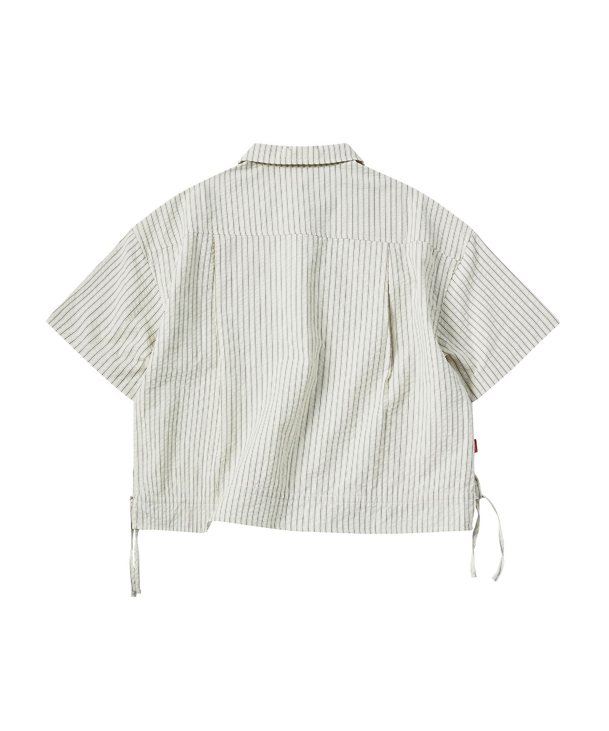 꼬모니노즈(COMONINOZ) W HEM STRING COTTON SHIRT [CREAM]