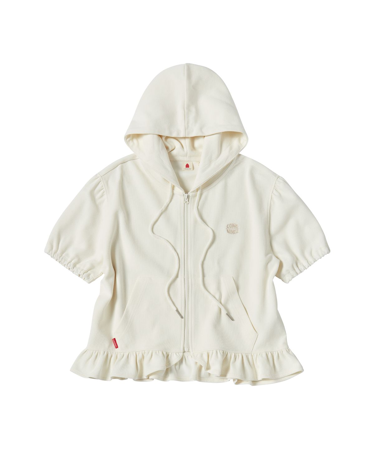 꼬모니노즈(COMONINOZ) W STRIPE HOOD ZIP-UP [CREAM]
