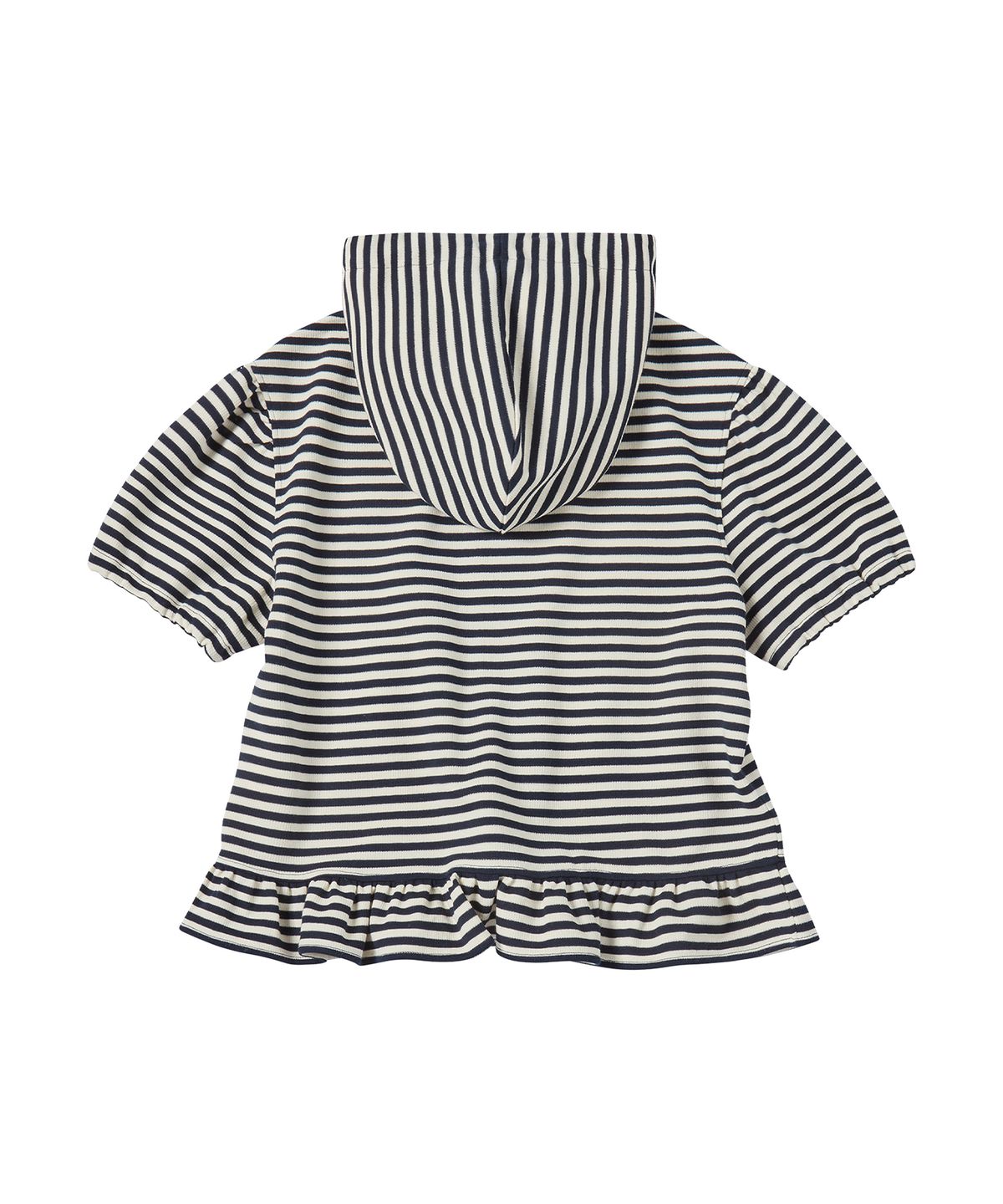 꼬모니노즈(COMONINOZ) W STRIPE HOOD ZIP-UP [NAVY]