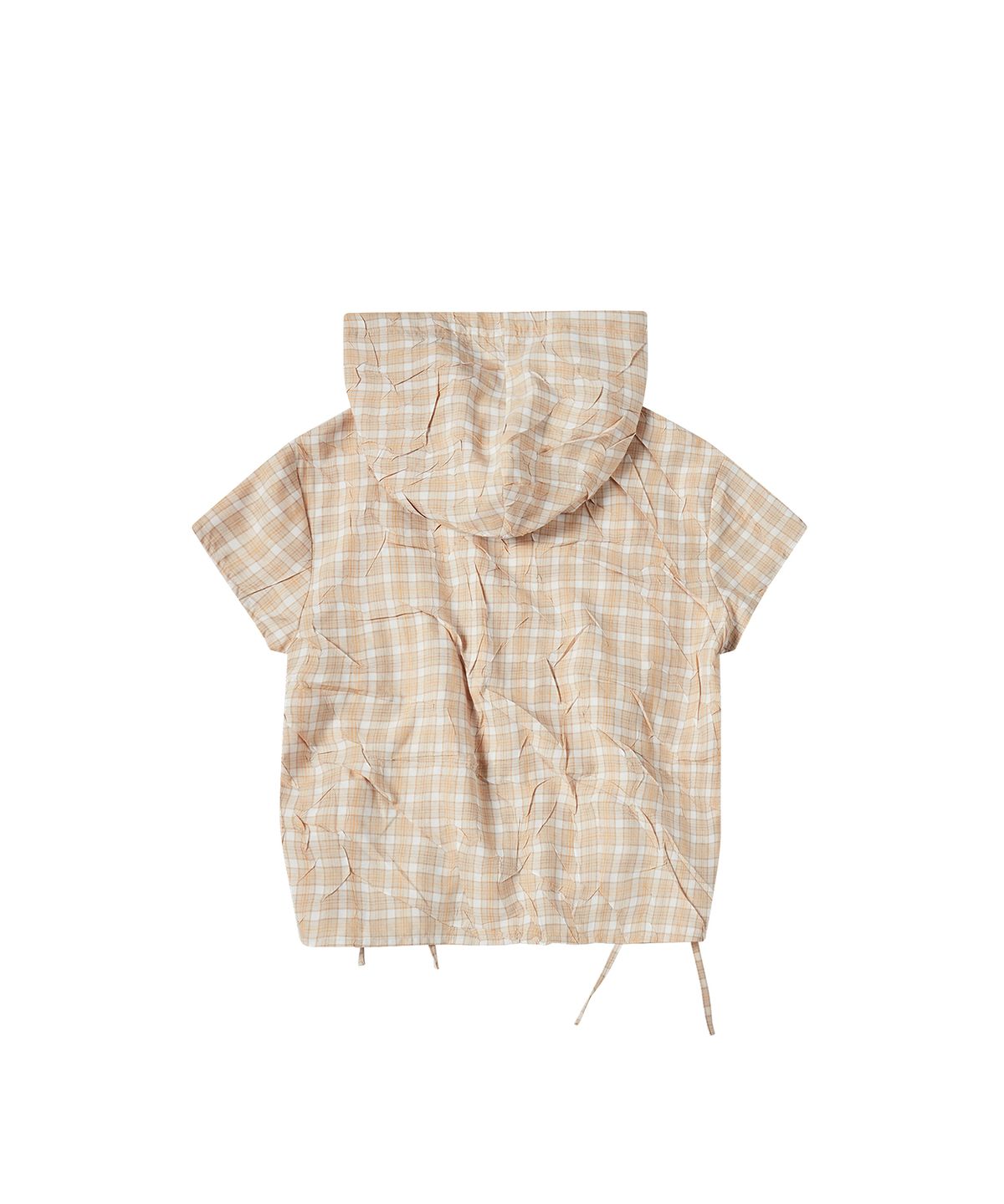 꼬모니노즈(COMONINOZ) W SIDE STRING HOOD TOP [BEIGE]