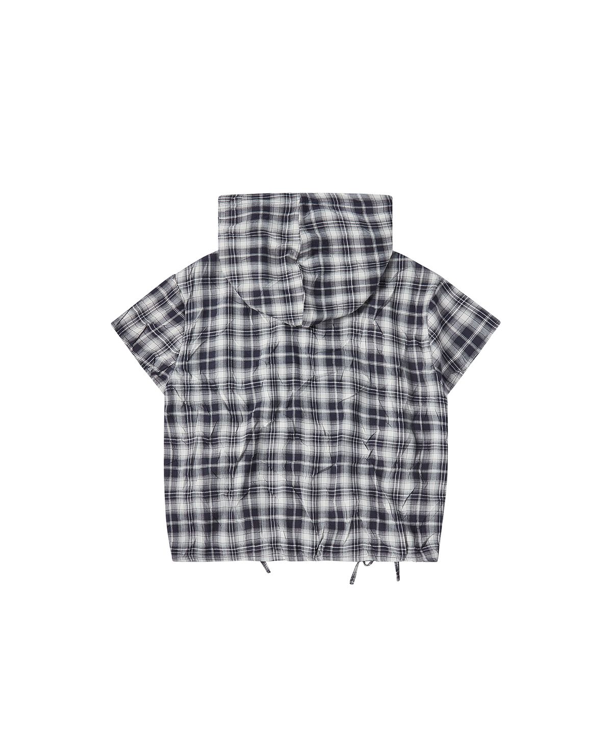 꼬모니노즈(COMONINOZ) W SIDE STRING HOOD TOP [NAVY]