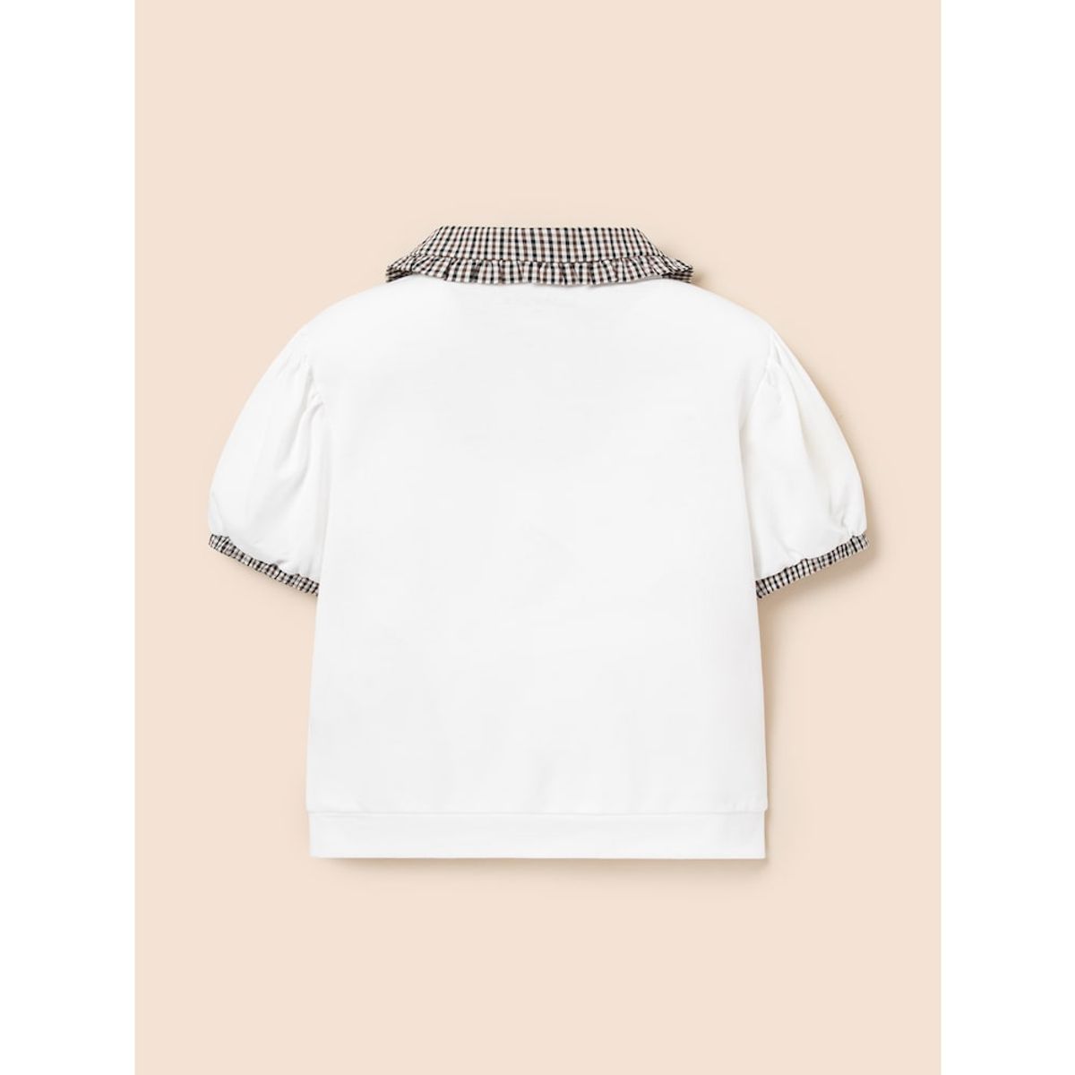 빈폴 키즈(BEANPOLE KIDS) 여아 체크 반팔 칼라 티셔츠  아이보리 (BI5242G040)