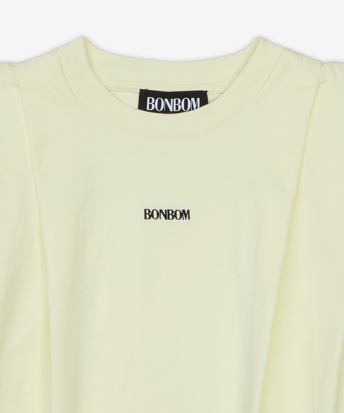 본봄(BONBOM) 풀 숄더 반소매 티셔츠 - 라이트옐로우 / BPT25TSHIRT81
