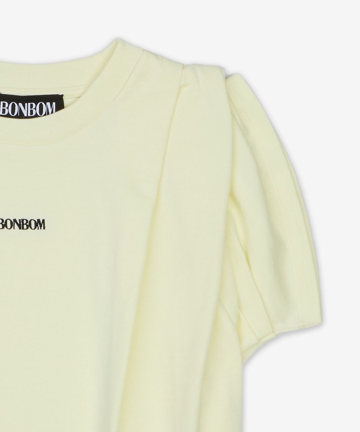 본봄(BONBOM) 풀 숄더 반소매 티셔츠 - 라이트옐로우 / BPT25TSHIRT81