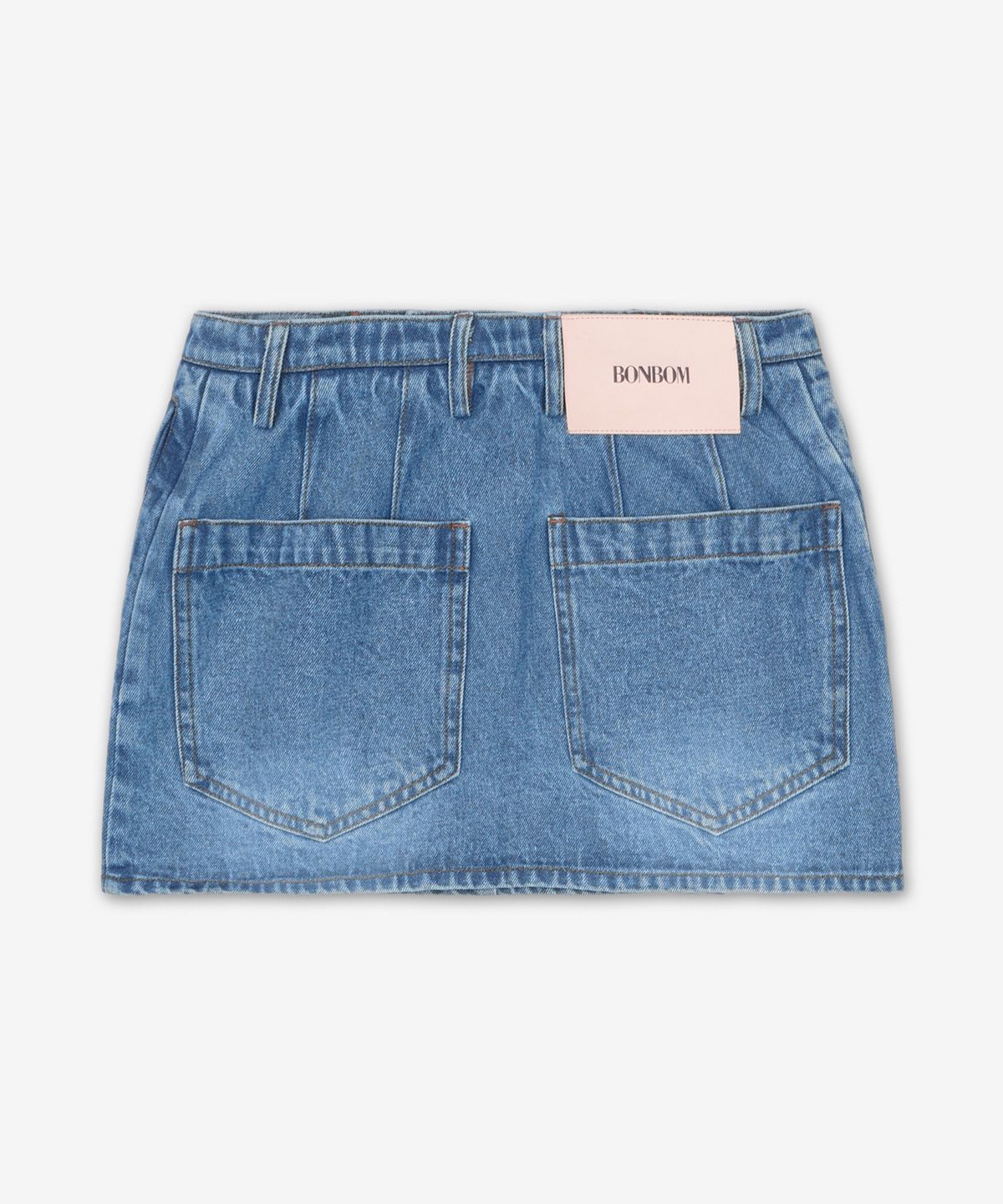 본봄(BONBOM) 사이드 핀 턱 미니 스커트 - 블루 / BPT25SKIRT6