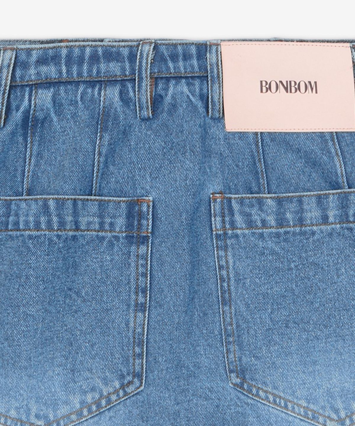 본봄(BONBOM) 사이드 핀 턱 미니 스커트 - 블루 / BPT25SKIRT6