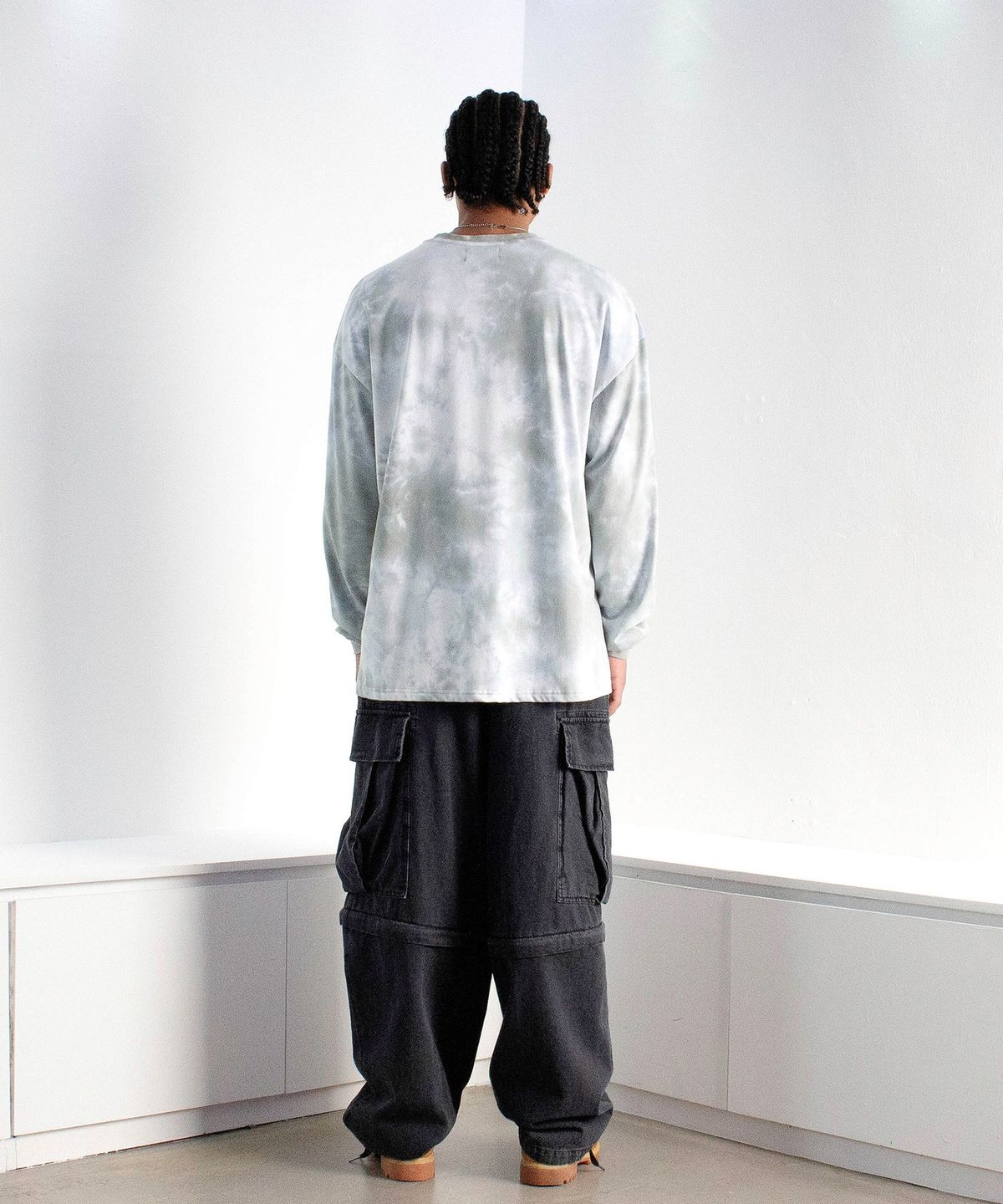 믹쓰제이(MIXXJ) TIEDYE FLAME LONGSLEEVE [GRAY]