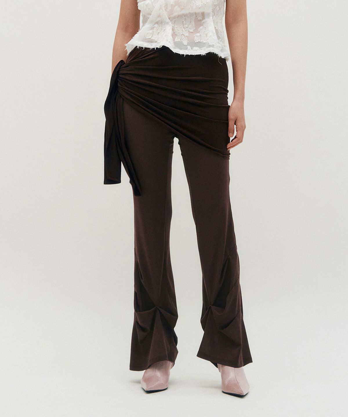 킴지수(KIMZISU) Layered Wrap Tie _ BROWN