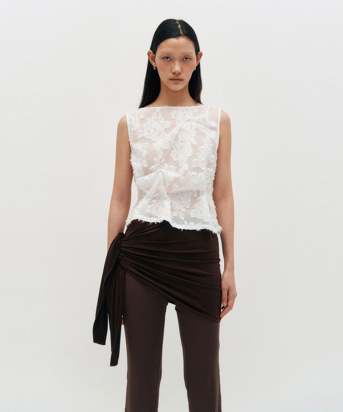 킴지수(KIMZISU) Layered Wrap Tie _ BROWN