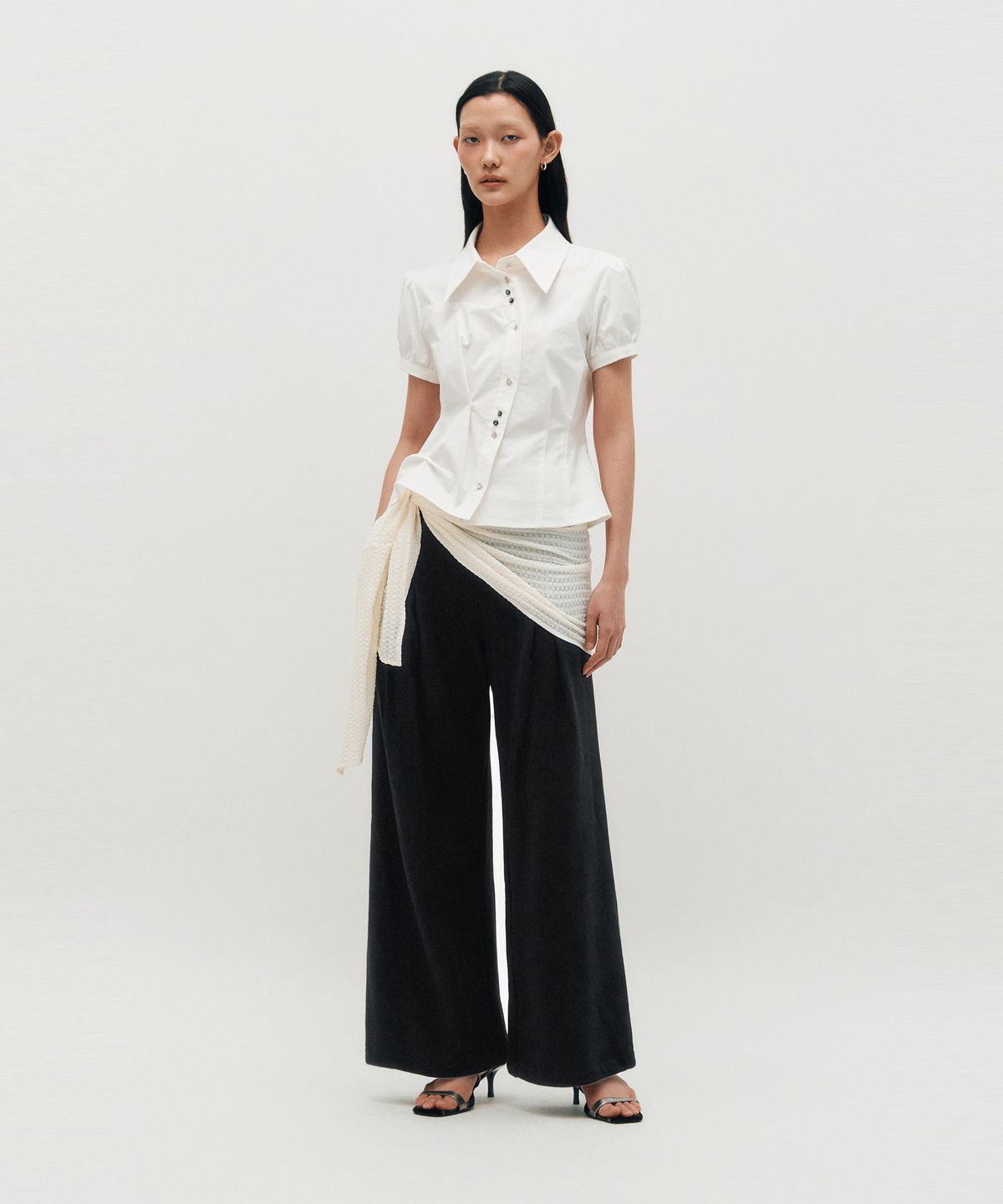 킴지수(KIMZISU) Layered Wrap Tie _ IVORY