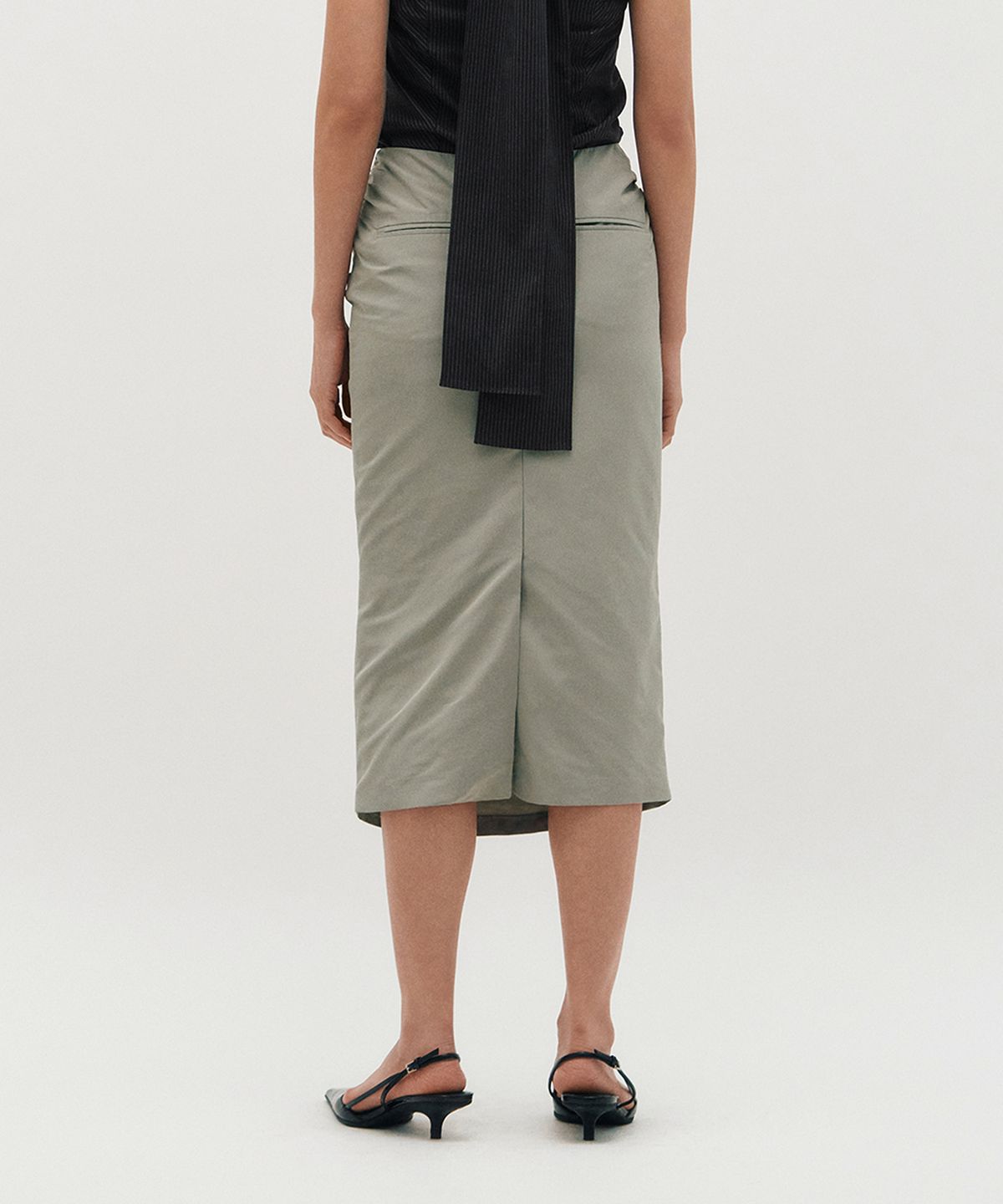 킴지수(KIMZISU) Draped Long Skirt _ GREY