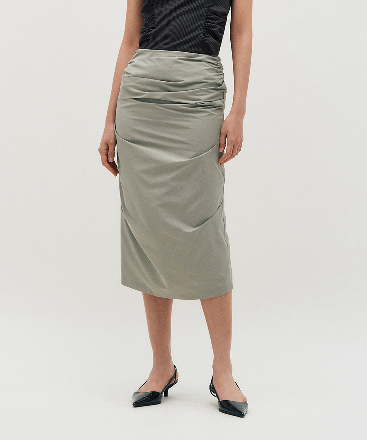 킴지수(KIMZISU) Draped Long Skirt _ GREY