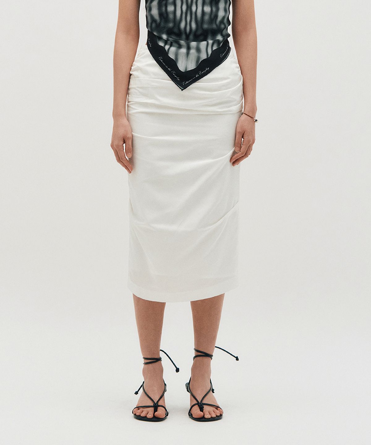 킴지수(KIMZISU) Draped Long Skirt _ WHITE