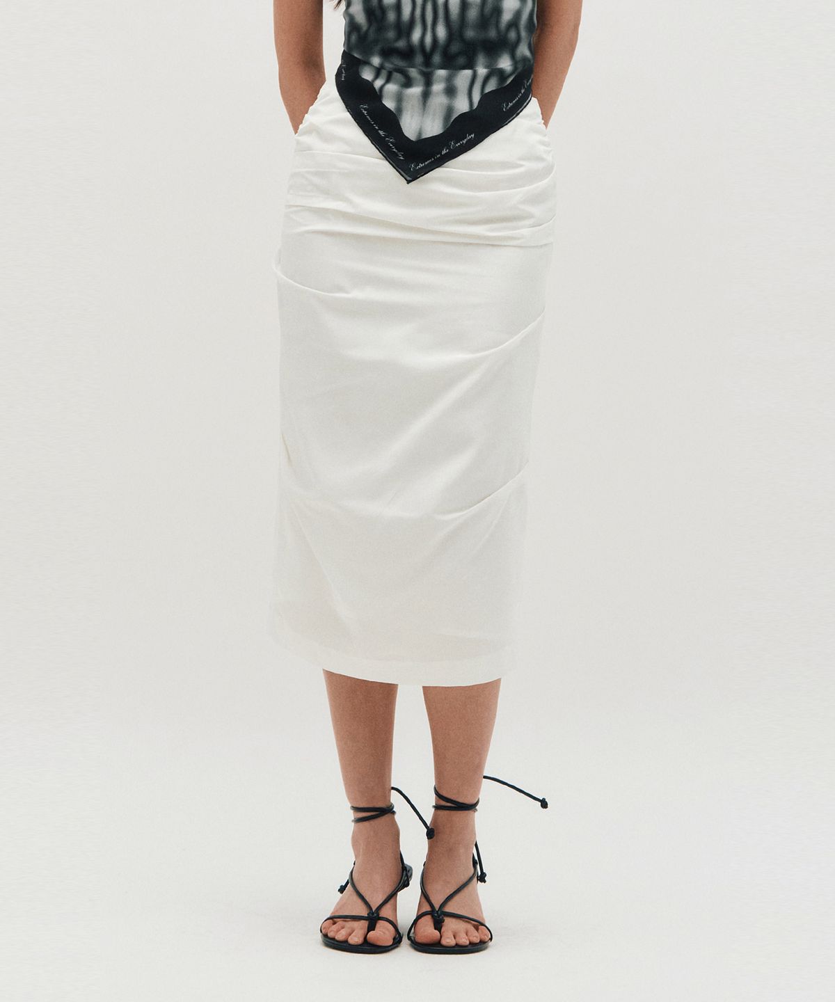 킴지수(KIMZISU) Draped Long Skirt _ WHITE