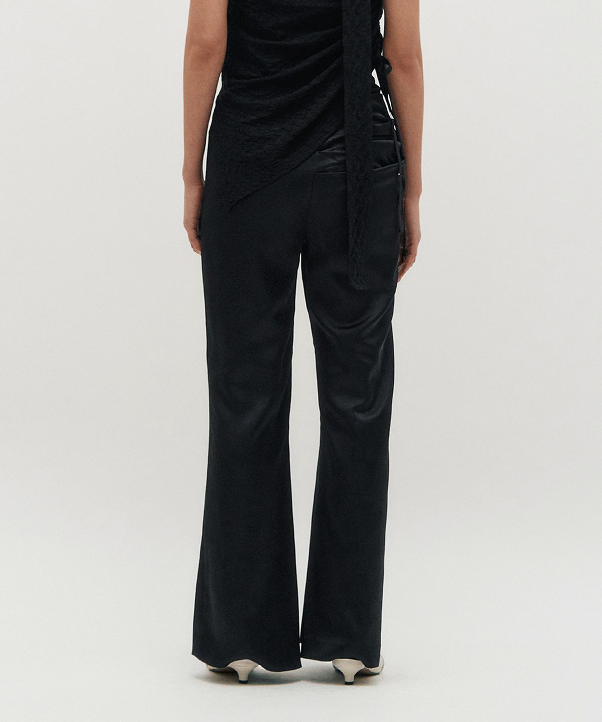 킴지수(KIMZISU) Satin Draped Trousers _ BLACK
