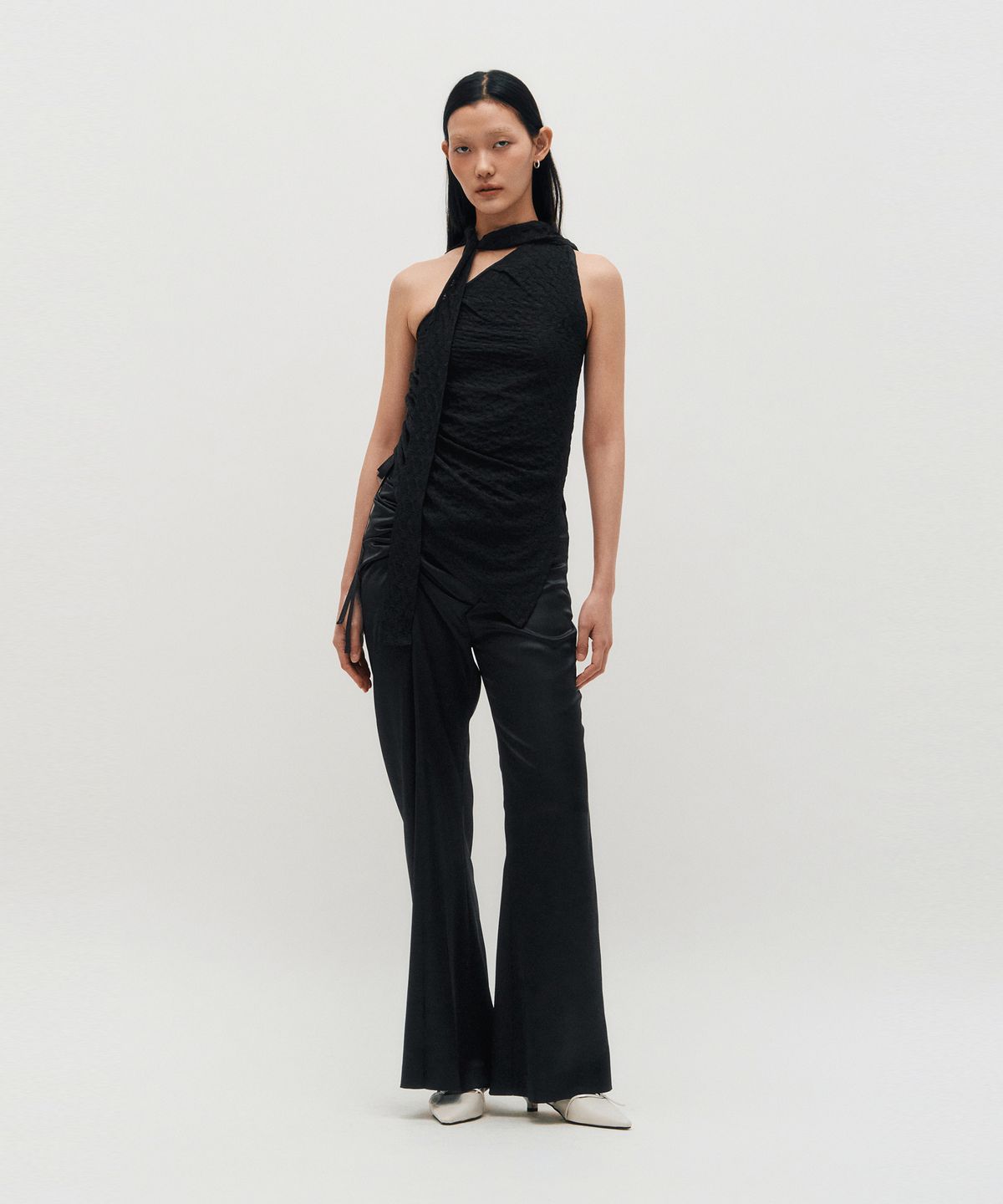 킴지수(KIMZISU) Satin Draped Trousers _ BLACK