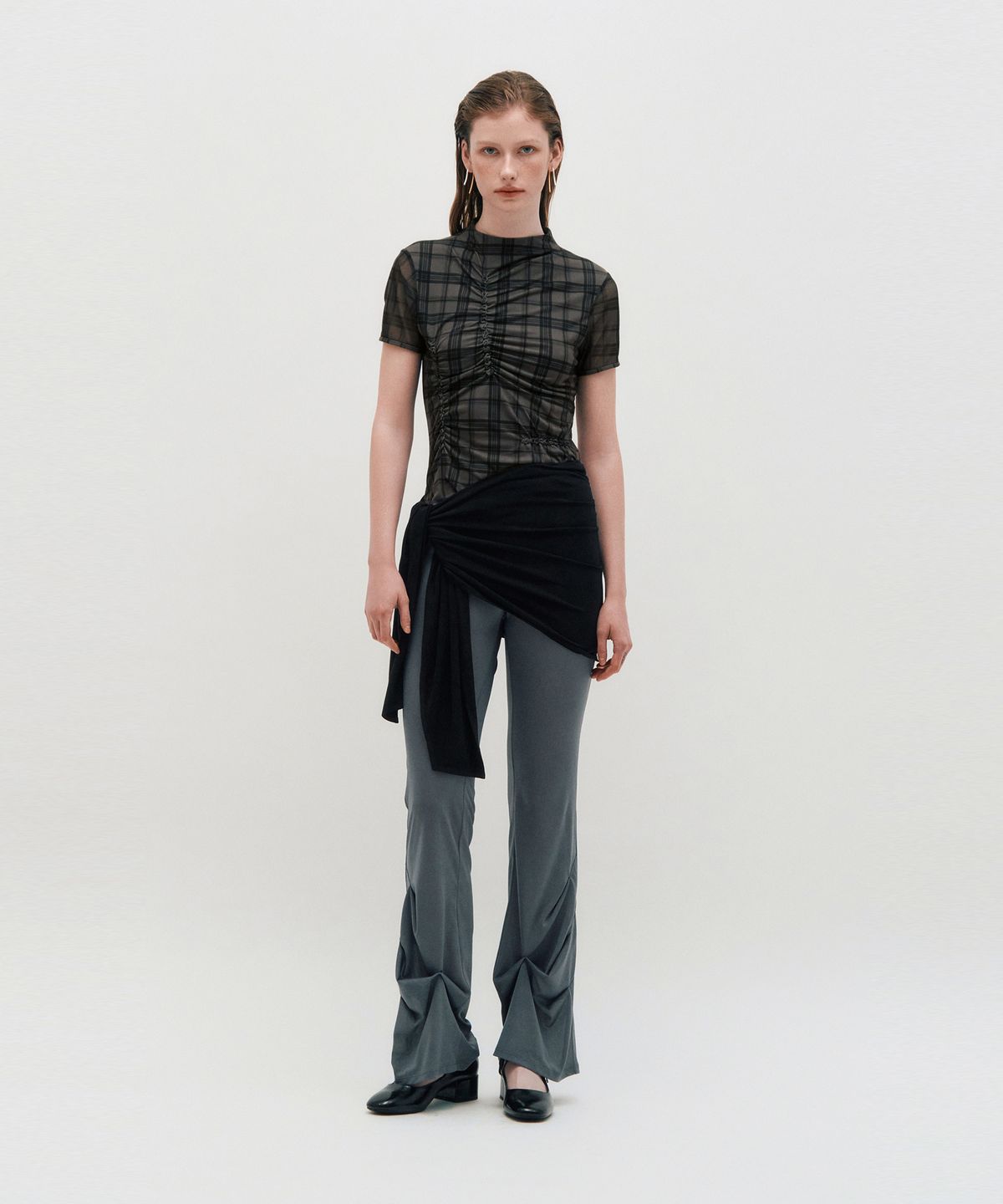 킴지수(KIMZISU) Sheer Layering Pants _ GREY