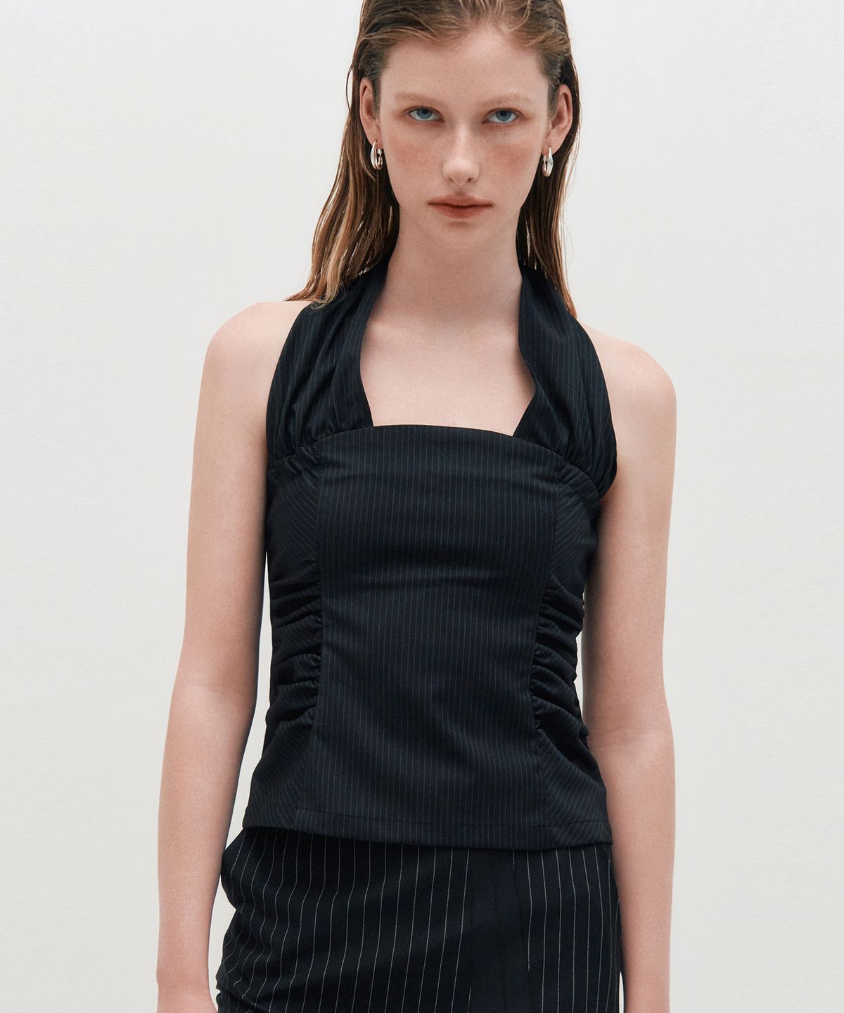 킴지수(KIMZISU) One Shoulder Lace Top _ BLACK