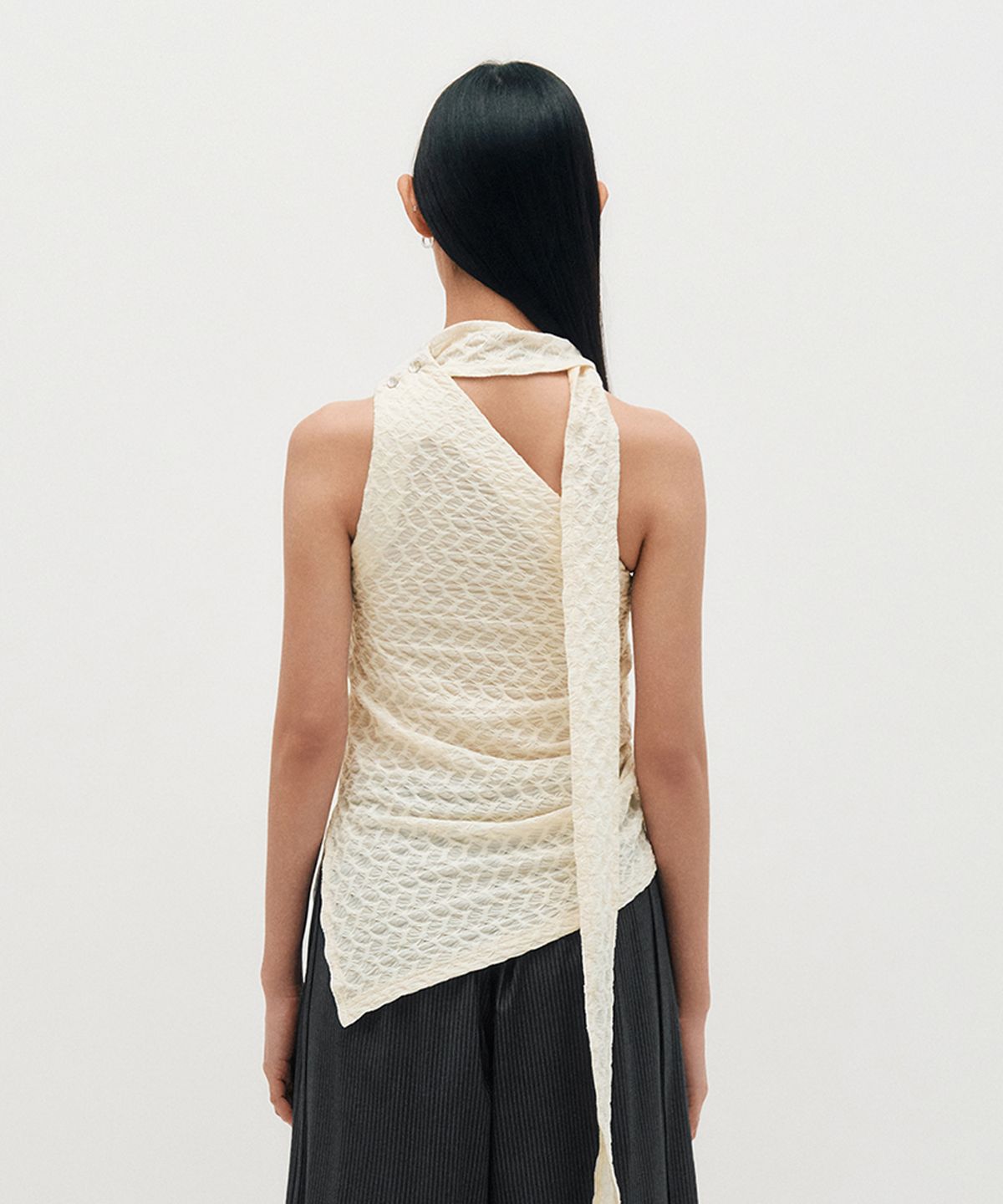 킴지수(KIMZISU) One Shoulder Lace Top _ IVORY