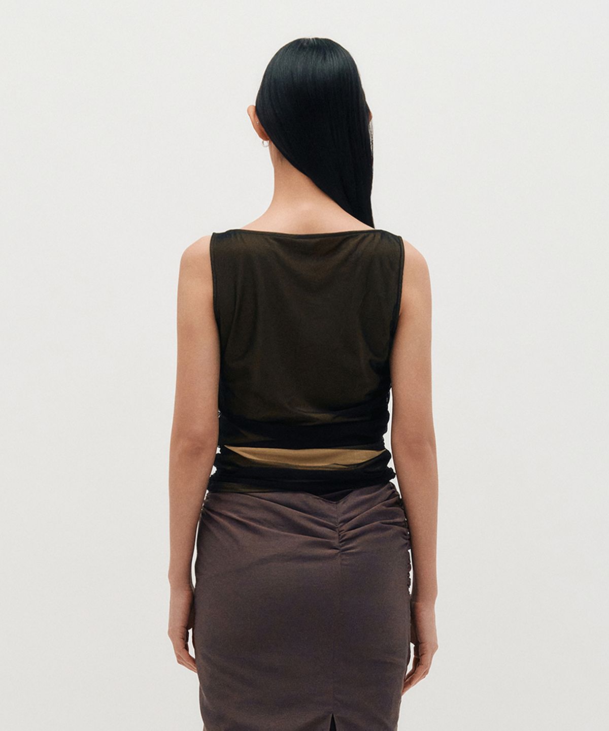 킴지수(KIMZISU) Mesh Layered Sleeveless _ BLACK