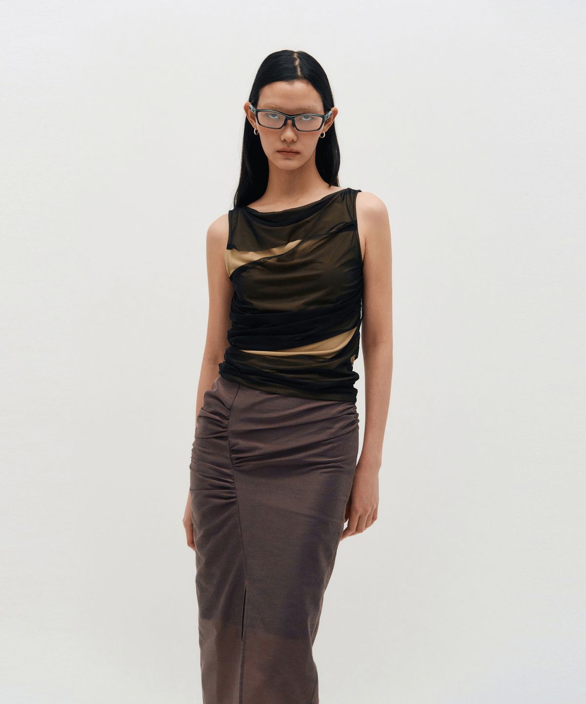 킴지수(KIMZISU) Mesh Layered Sleeveless _ BLACK