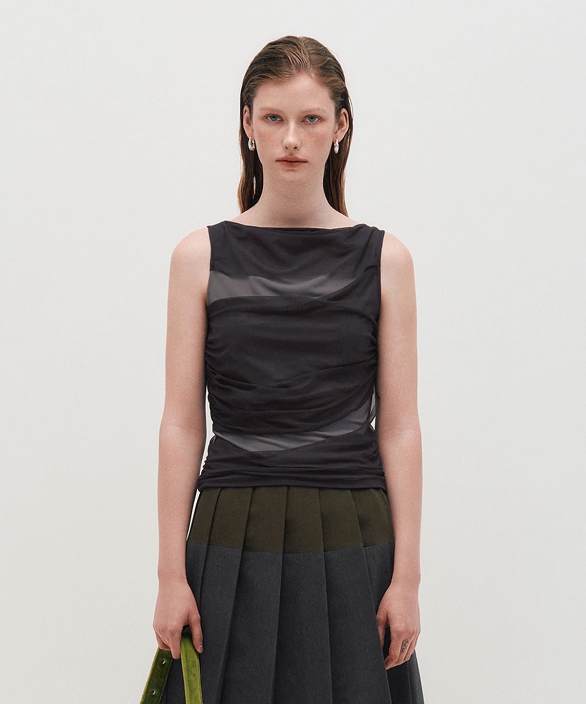 킴지수(KIMZISU) Mesh Layered Sleeveless _ GREY