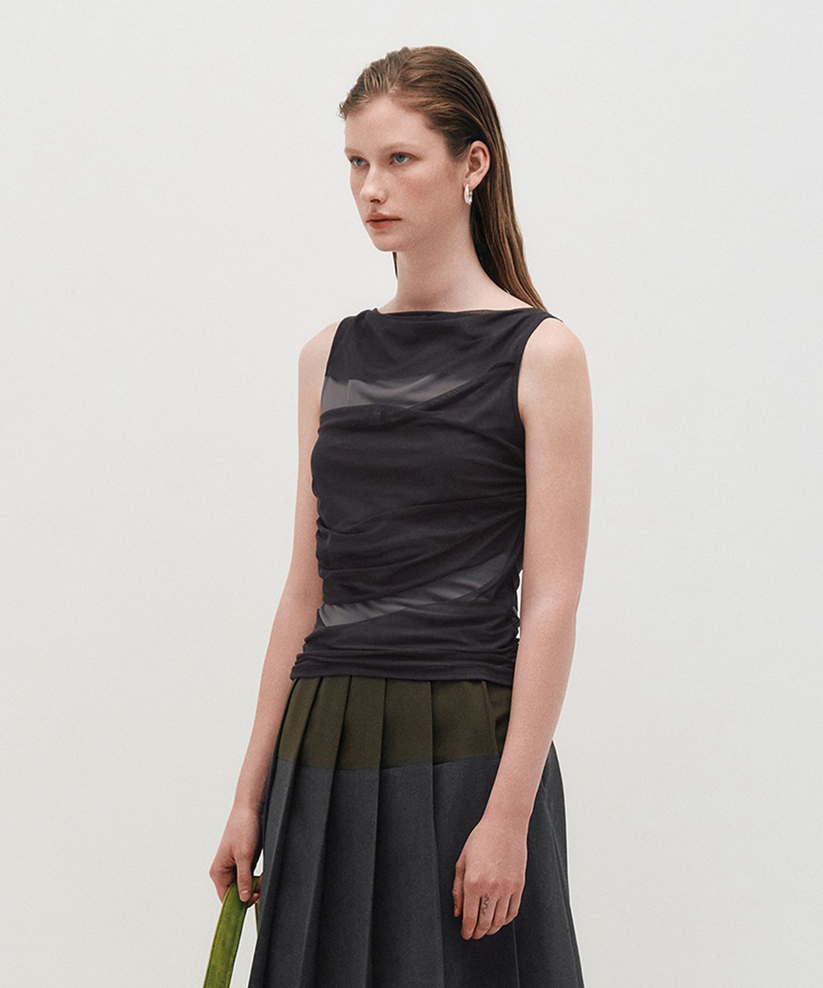 킴지수(KIMZISU) Mesh Layered Sleeveless _ GREY