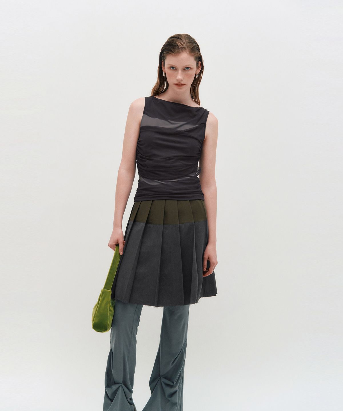 킴지수(KIMZISU) Mesh Layered Sleeveless _ GREY
