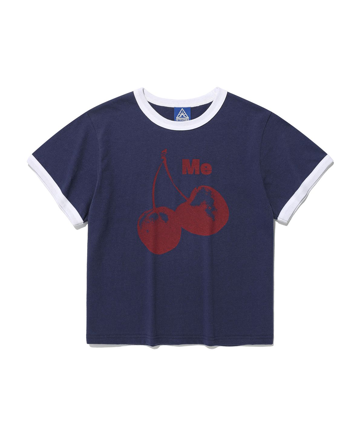 이스트쿤스트(ISTKUNST) CHERRY CROP RINGER TEE_NAVY(IK2FMFT527A)