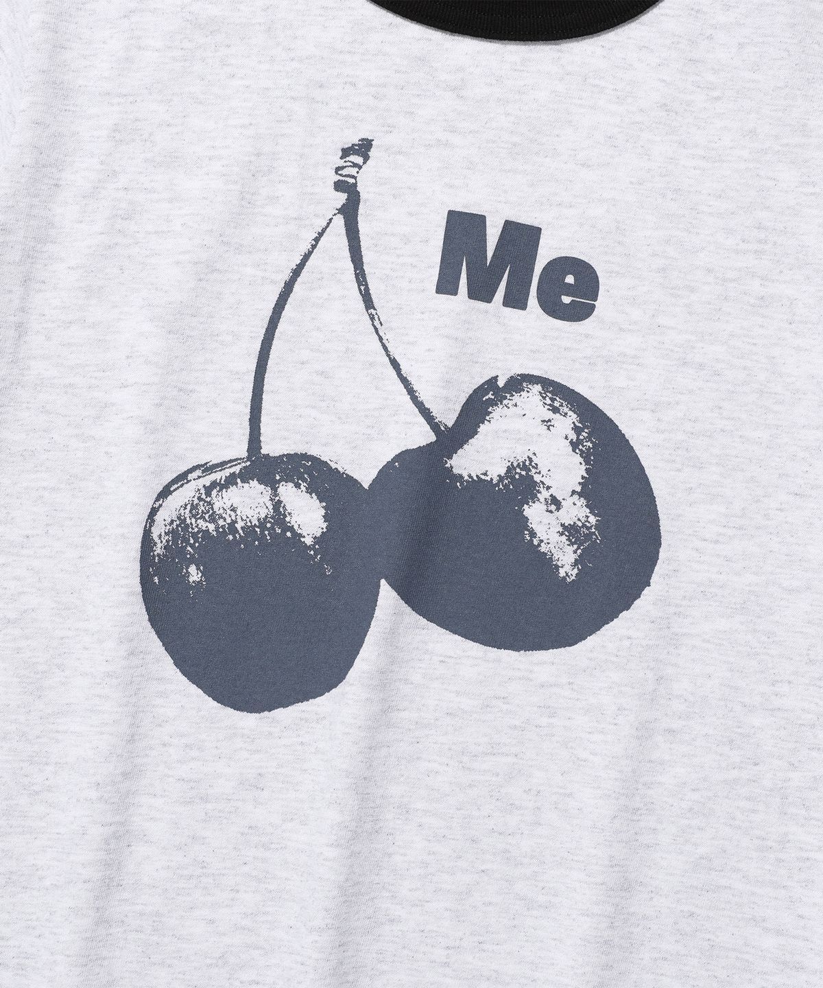 이스트쿤스트(ISTKUNST) CHERRY CROP RINGER TEE_LIGHT GREY(IK2FMFT527A)