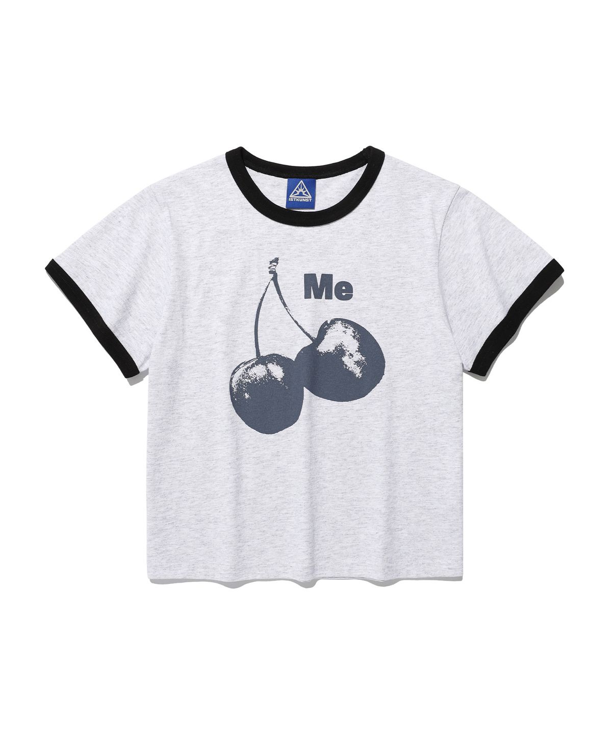 이스트쿤스트(ISTKUNST) CHERRY CROP RINGER TEE_LIGHT GREY(IK2FMFT527A)