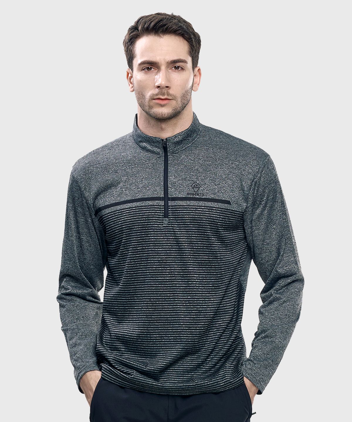 엑스트라스포티(EXTRASPORTY) 네추럴핏 남성 부드러운 긴팔 집업 티셔츠 4 Colors