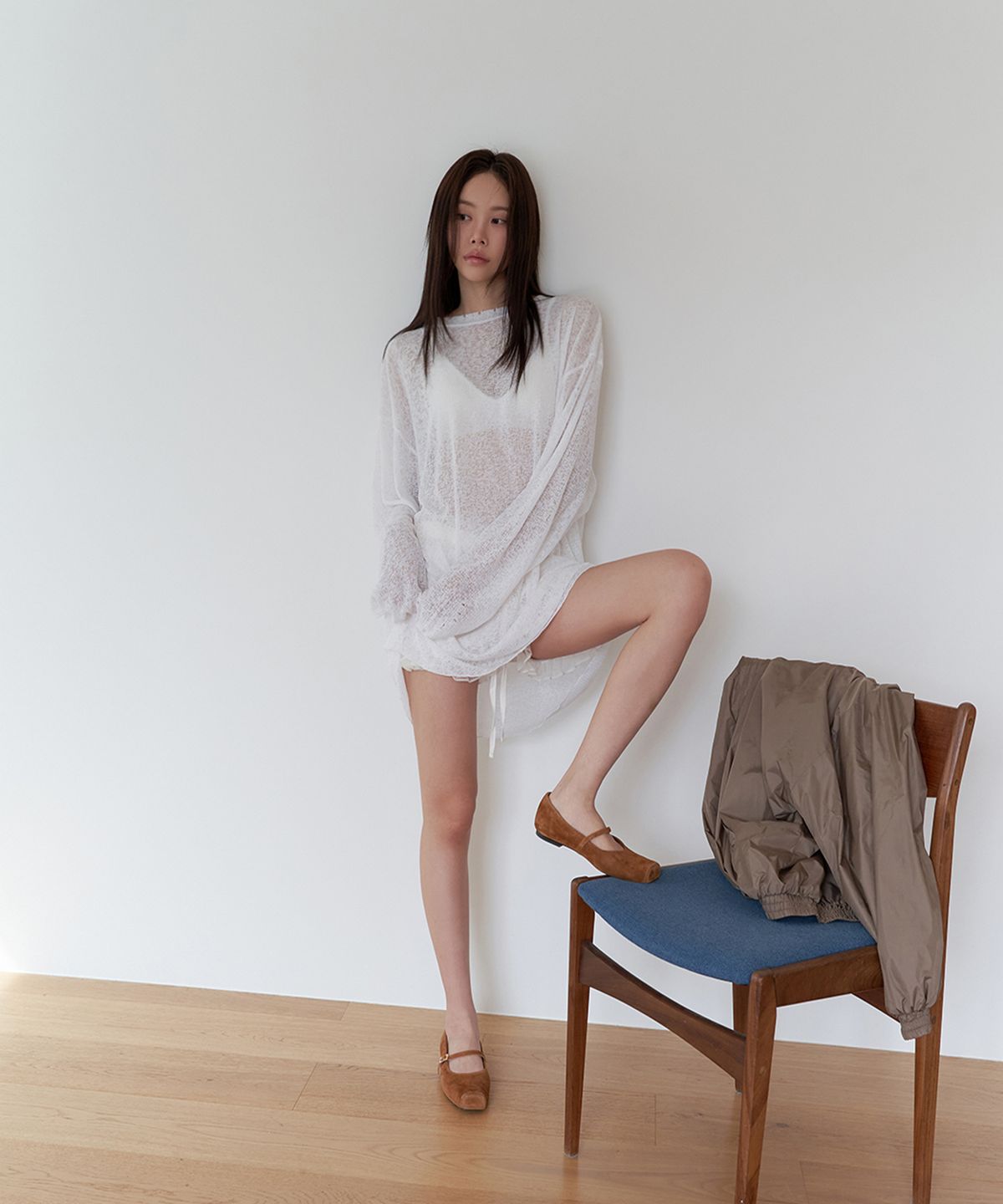 랑거(LANGER) linen ribbed loose fit t-shirt (5Color)