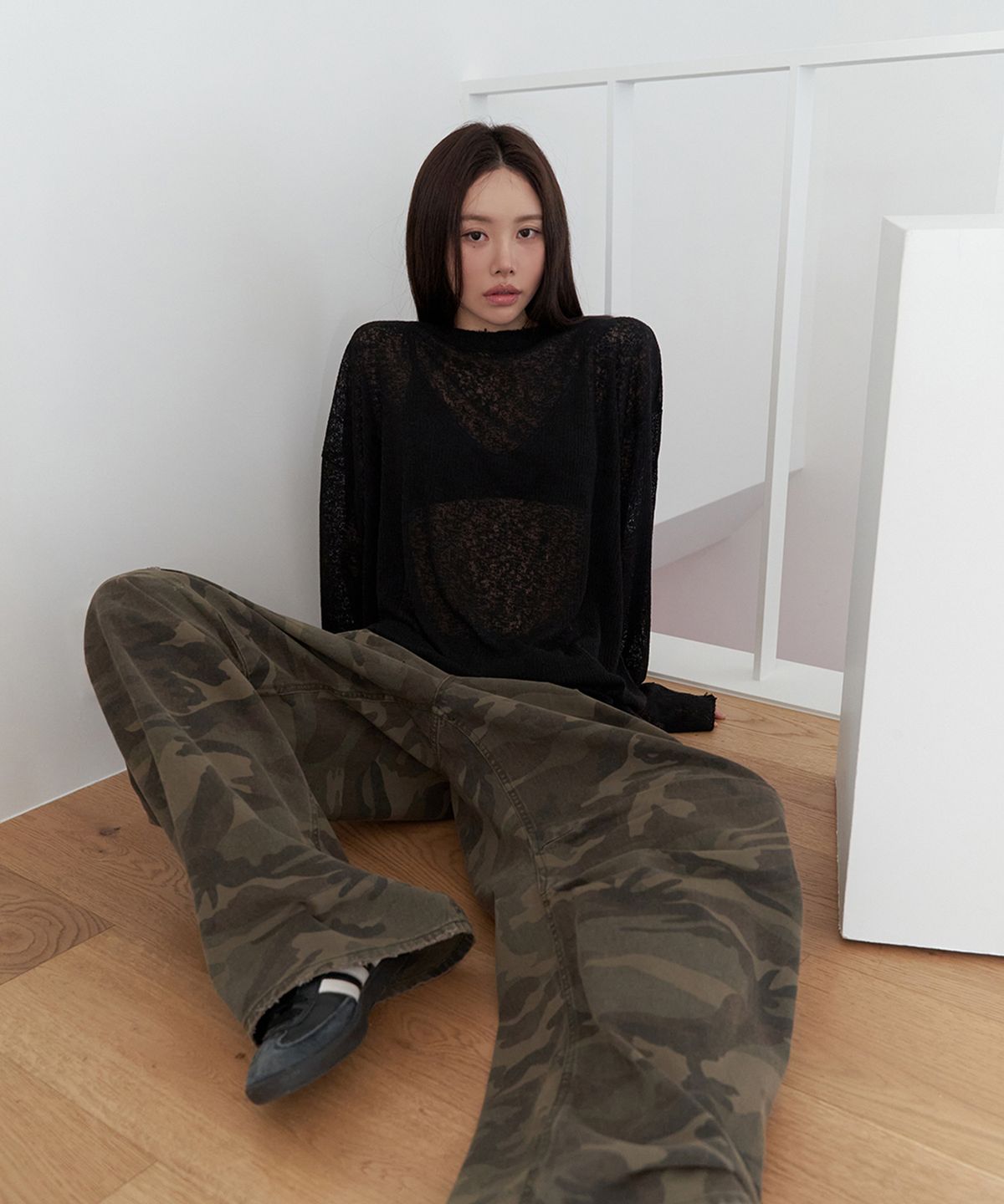 랑거(LANGER) linen ribbed loose fit t-shirt (5Color)