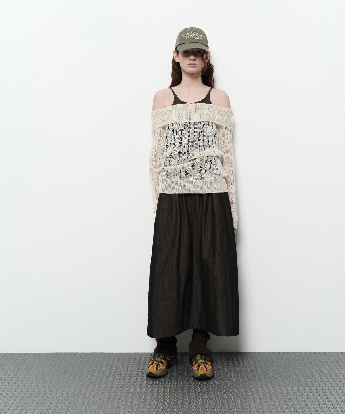 다이애그널(DIAGONAL) HALTERNECK LONG DRESS (charcoal)