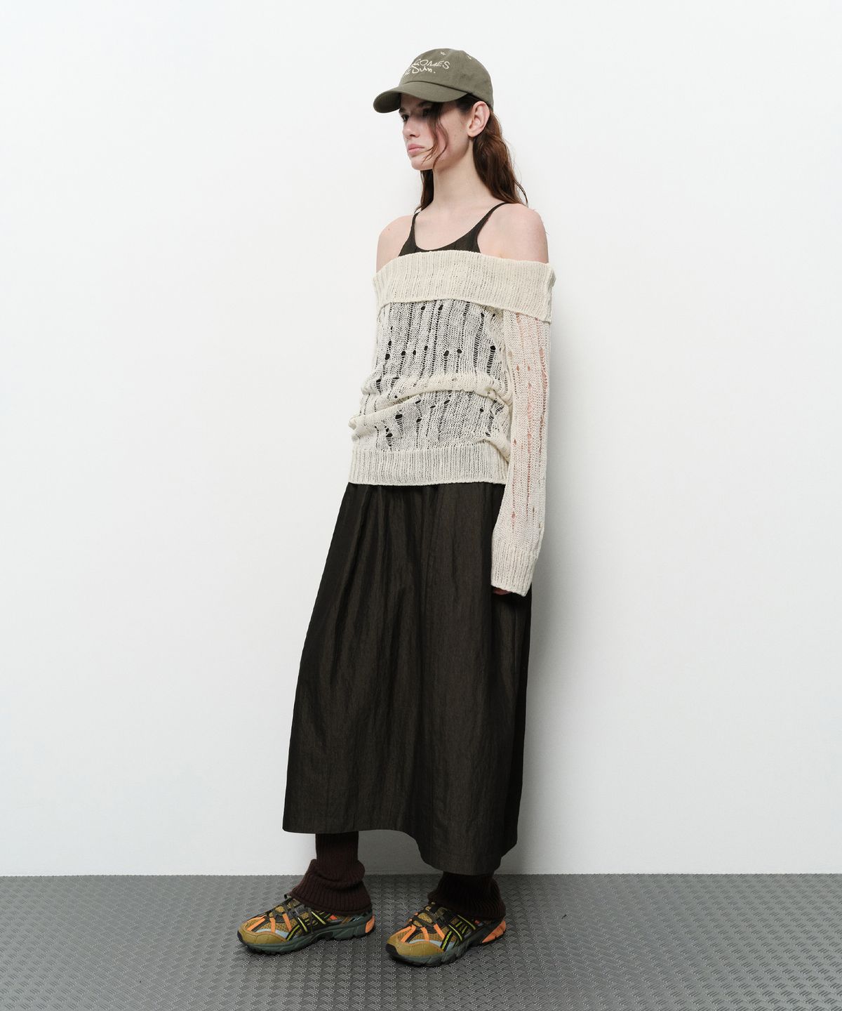다이애그널(DIAGONAL) HALTERNECK LONG DRESS (charcoal)