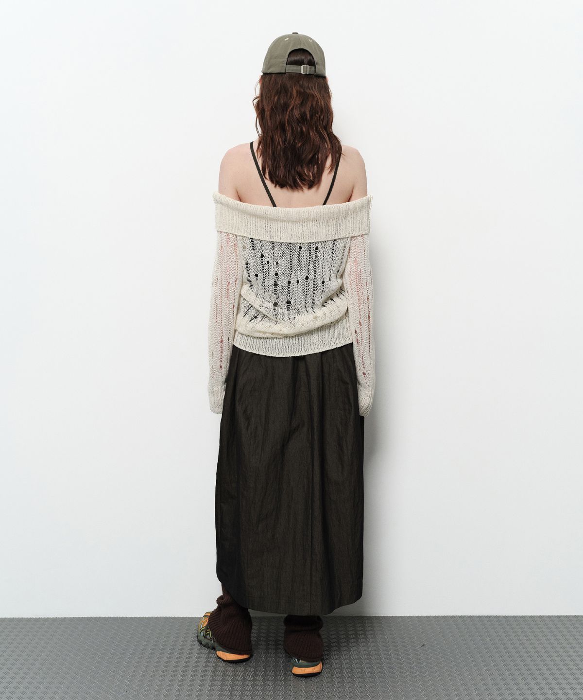 다이애그널(DIAGONAL) HALTERNECK LONG DRESS (charcoal)